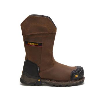 Pánské Nepromokavé Boty Caterpillar Excavator XL Pull On Waterproof Composite Špicí Káva | CAT132-CZ