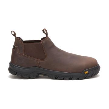 Pánské Pracovní Boty Caterpillar Outline Slip-On Steel Špicí Káva | CAT182-CZ