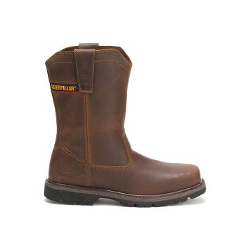 Pánské Pracovní Boty Caterpillar Wellston Steel Špicí Hnědé | CAT095-CZ